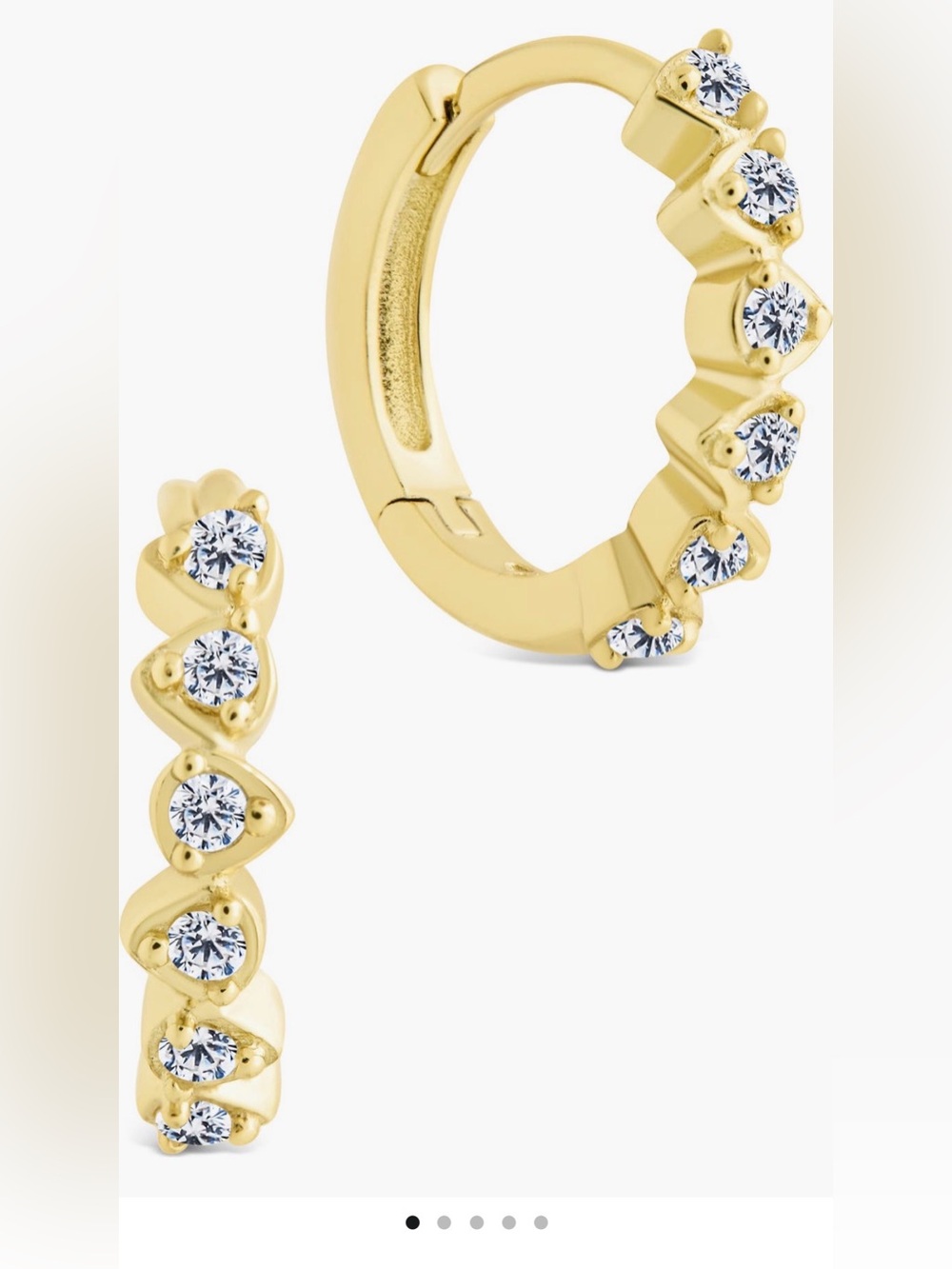 Sterling Forever 14k Gold Plated Cassandra CZ Micro Hoop Earrings